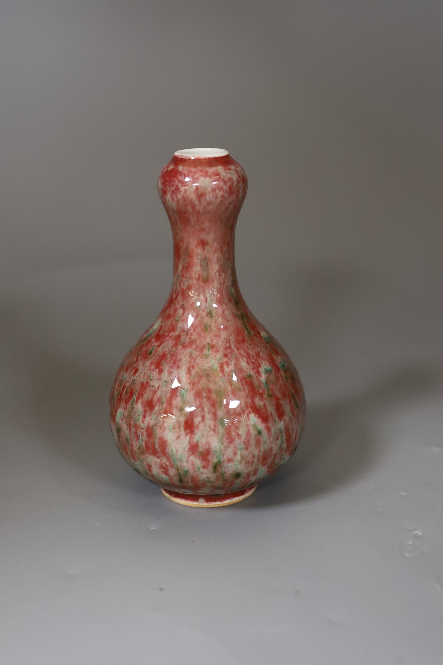 A Chinese flambé garlic neck vase, 16 cms high